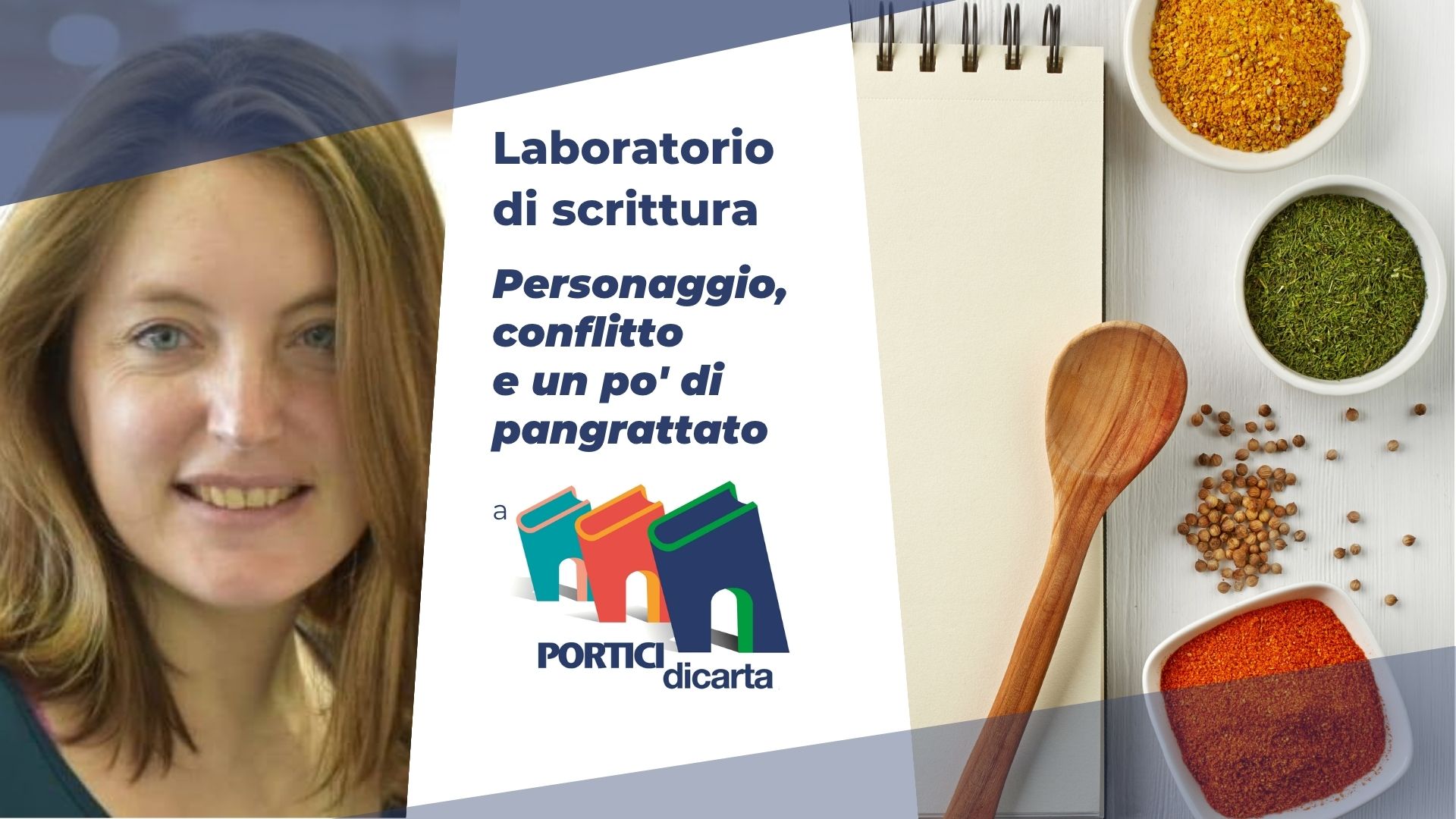 Locandina – Laboratorio di scrittura con Carlotta Borasio per Portici di Carta 2026 a Torino Locandina – Laboratorio di scrittura con Carlotta Borasio per Portici di Carta 2026 a Torino